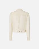 Lightweight Bomber Georgette Shirt - Cream by Pinko — view 5