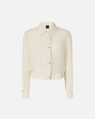 Lightweight Bomber Georgette Shirt - Cream by Pinko — view 4