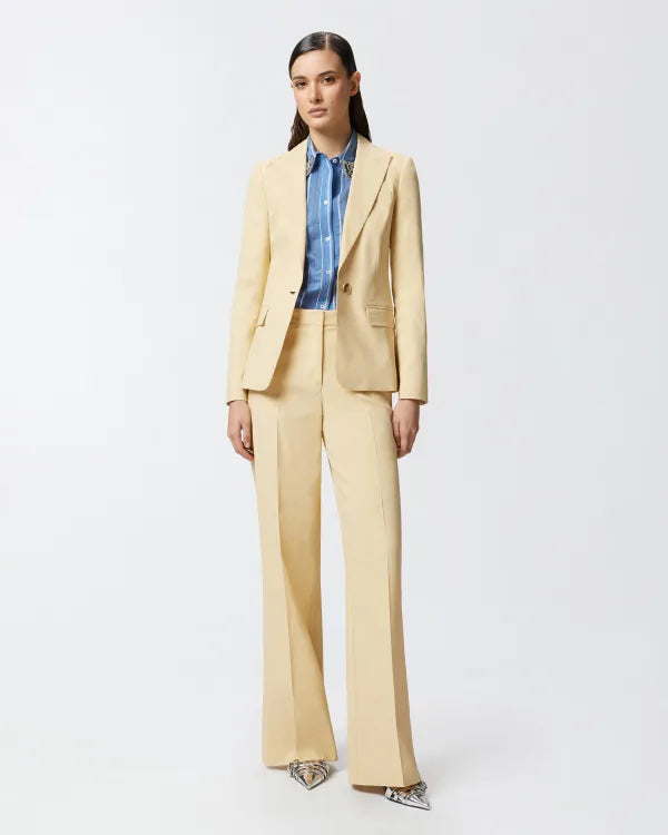 Stretch Linen Pleated Trousers - Beige by Pinko | 25 South Boutiques