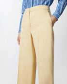 Stretch Linen Pleated Trousers - Beige by Pinko — view 3