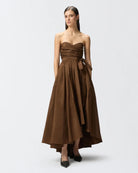 Taffete Sweetheart Neckline - Brown by Pinko | 25 South Boutiques