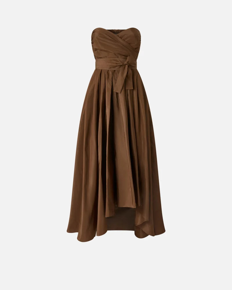 Taffete Sweetheart Neckline - Brown by Pinko — view 3