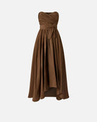 Taffete Sweetheart Neckline - Brown by Pinko — view 3