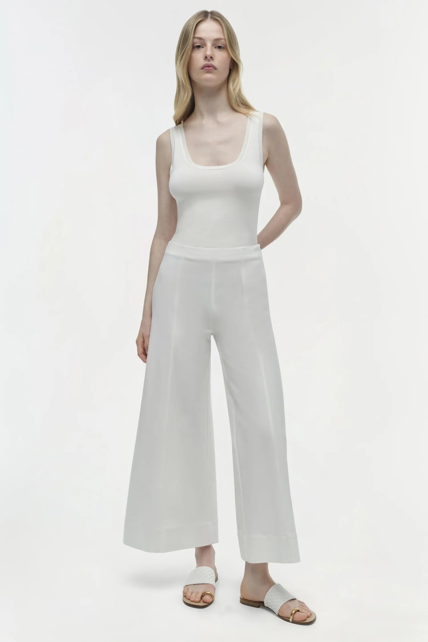 Kallin Cotton Cropped Pant - White by Jonathan Simkhai | 25 South Boutiques