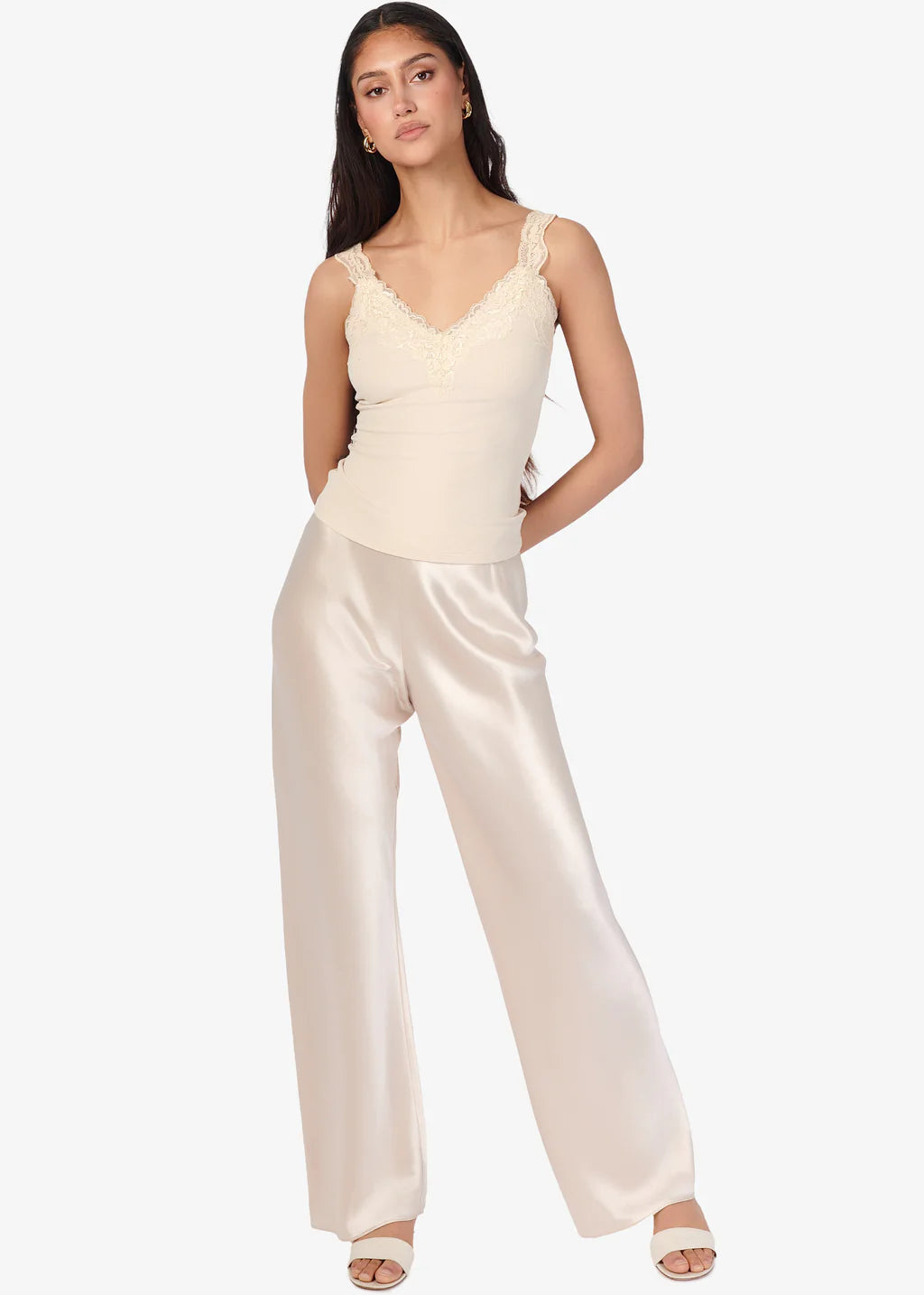 Lani Rib Knit Tank - Bone by Cami NYC — alternate view