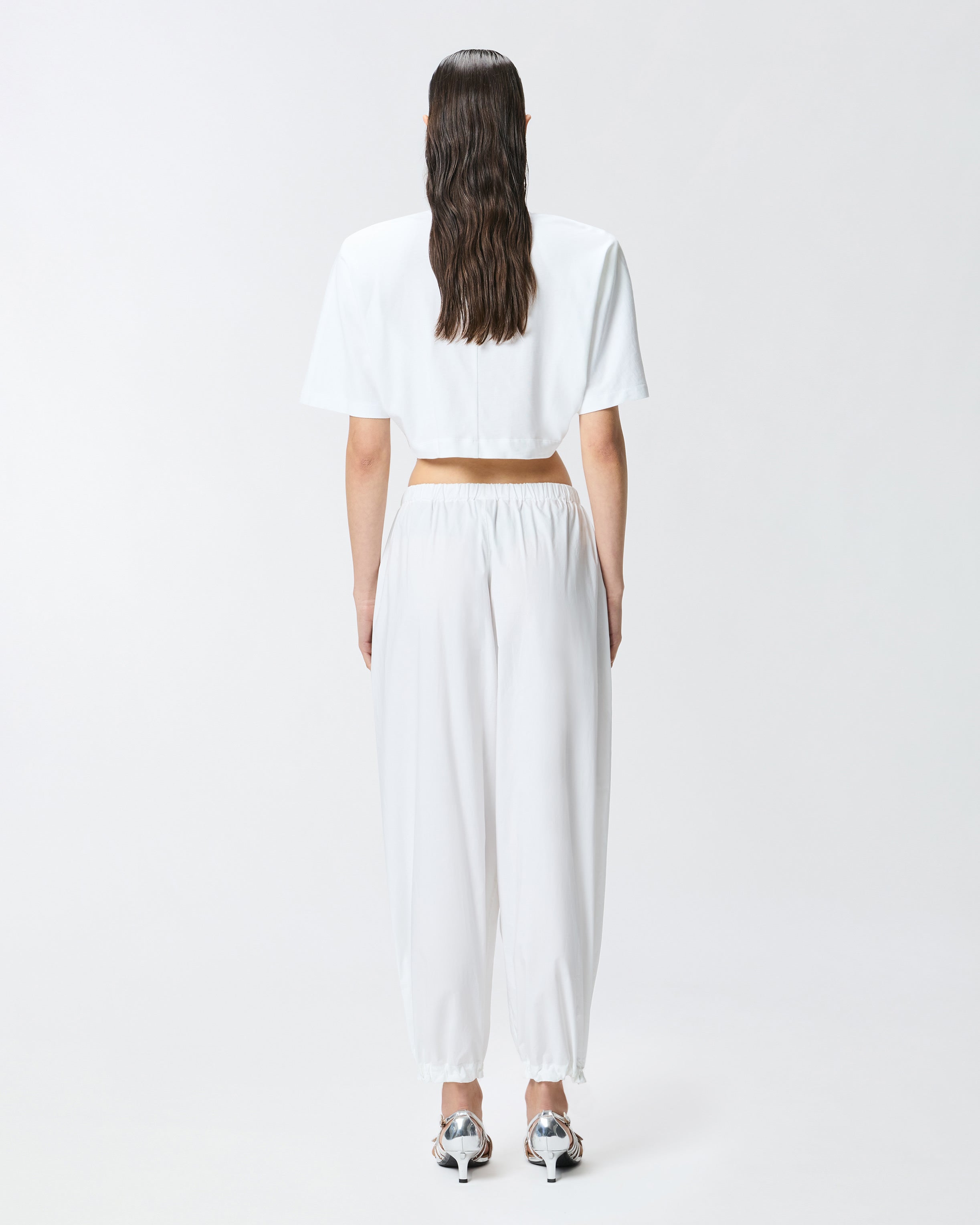 Lightweight Balloon Drawstring Trousers - White by Pinko — view 3