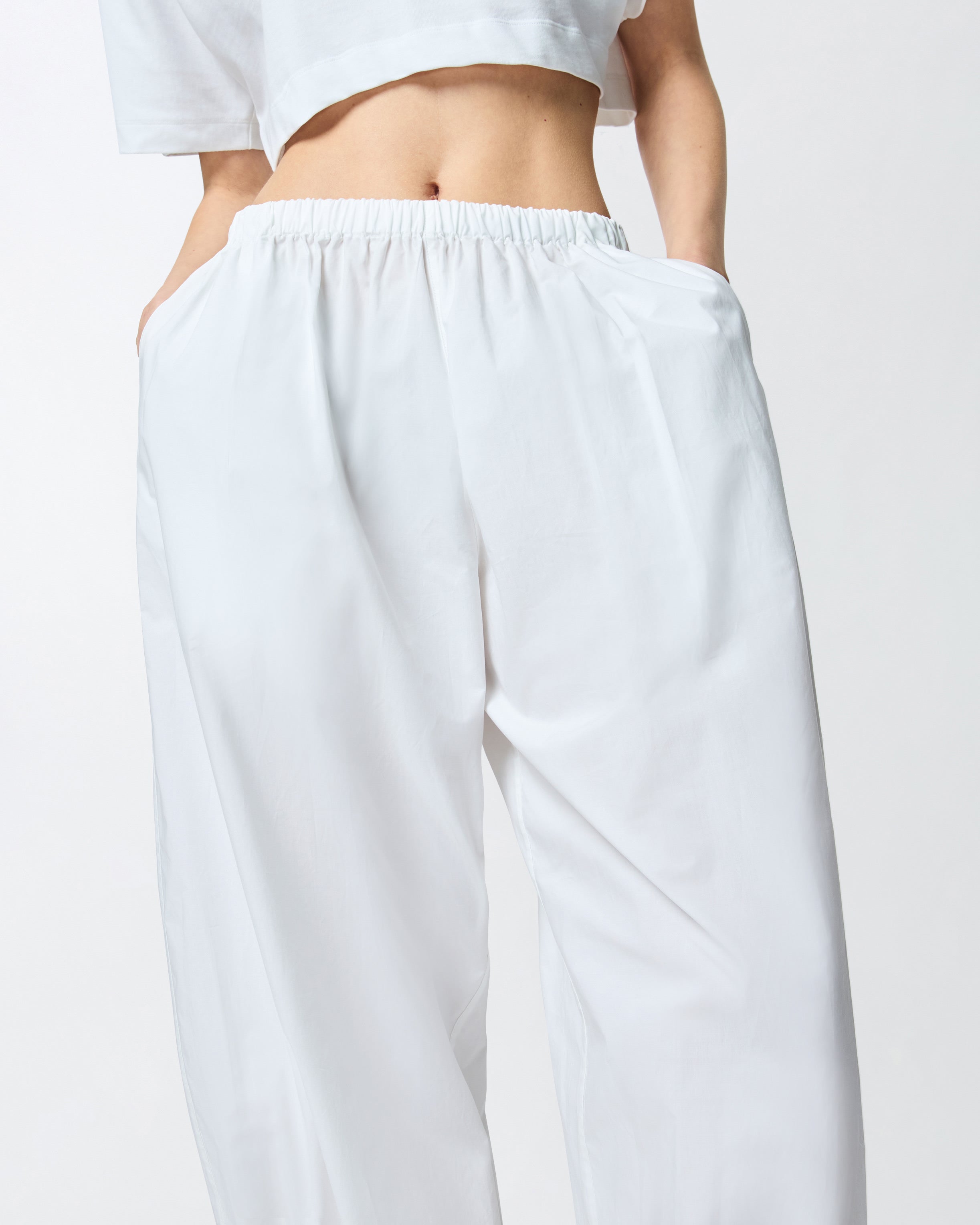 Lightweight Balloon Drawstring Trousers - White by Pinko — view 4