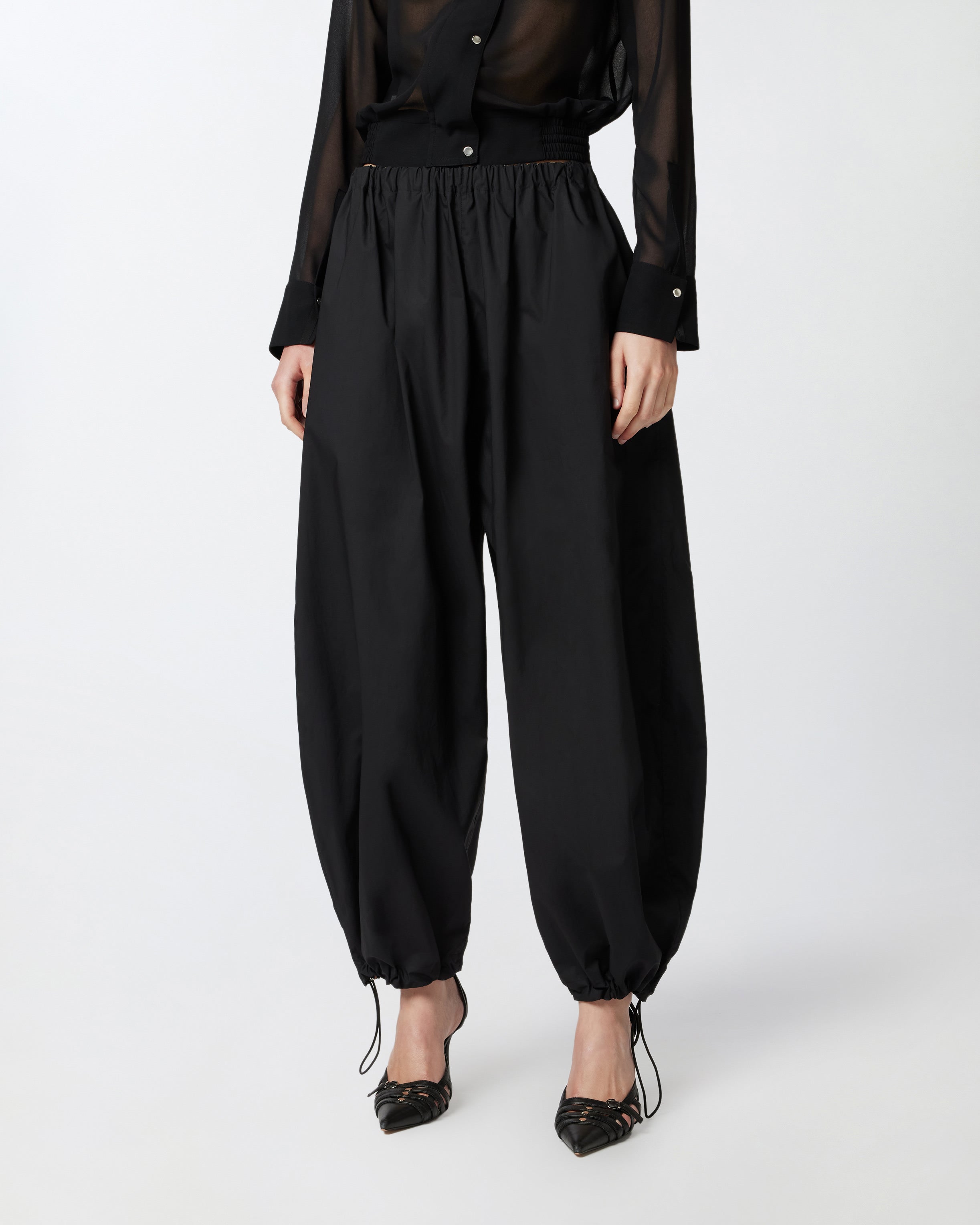 Lightweight Balloon Drawstring Trousers - Black by Pinko — alternate view
