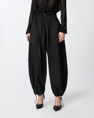 Lightweight Balloon Drawstring Trousers - Black by Pinko — alternate view