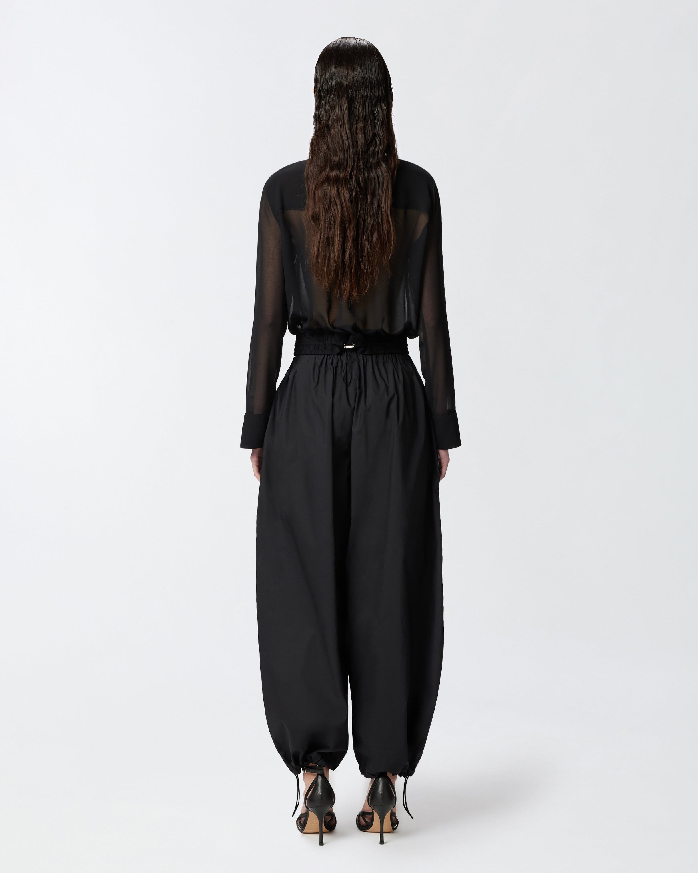 Lightweight Balloon Drawstring Trousers - Black by Pinko — view 3