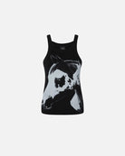 PINKO X Patrick McDowell Ribbed Horse Print Top - Black White — view 4