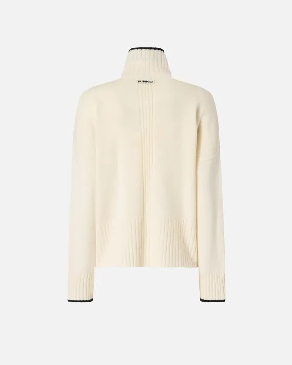 Falkland Knit Poloneck Sweater - Ivory by Pinko — view 4