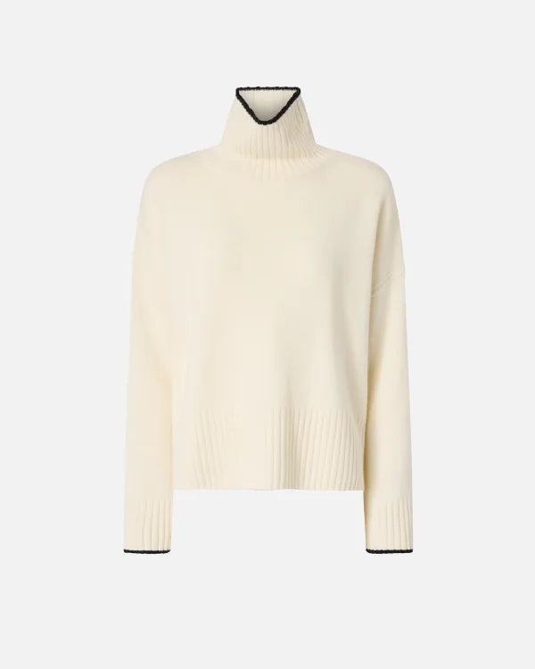 Falkland Knit Poloneck Sweater - Ivory by Pinko — view 3