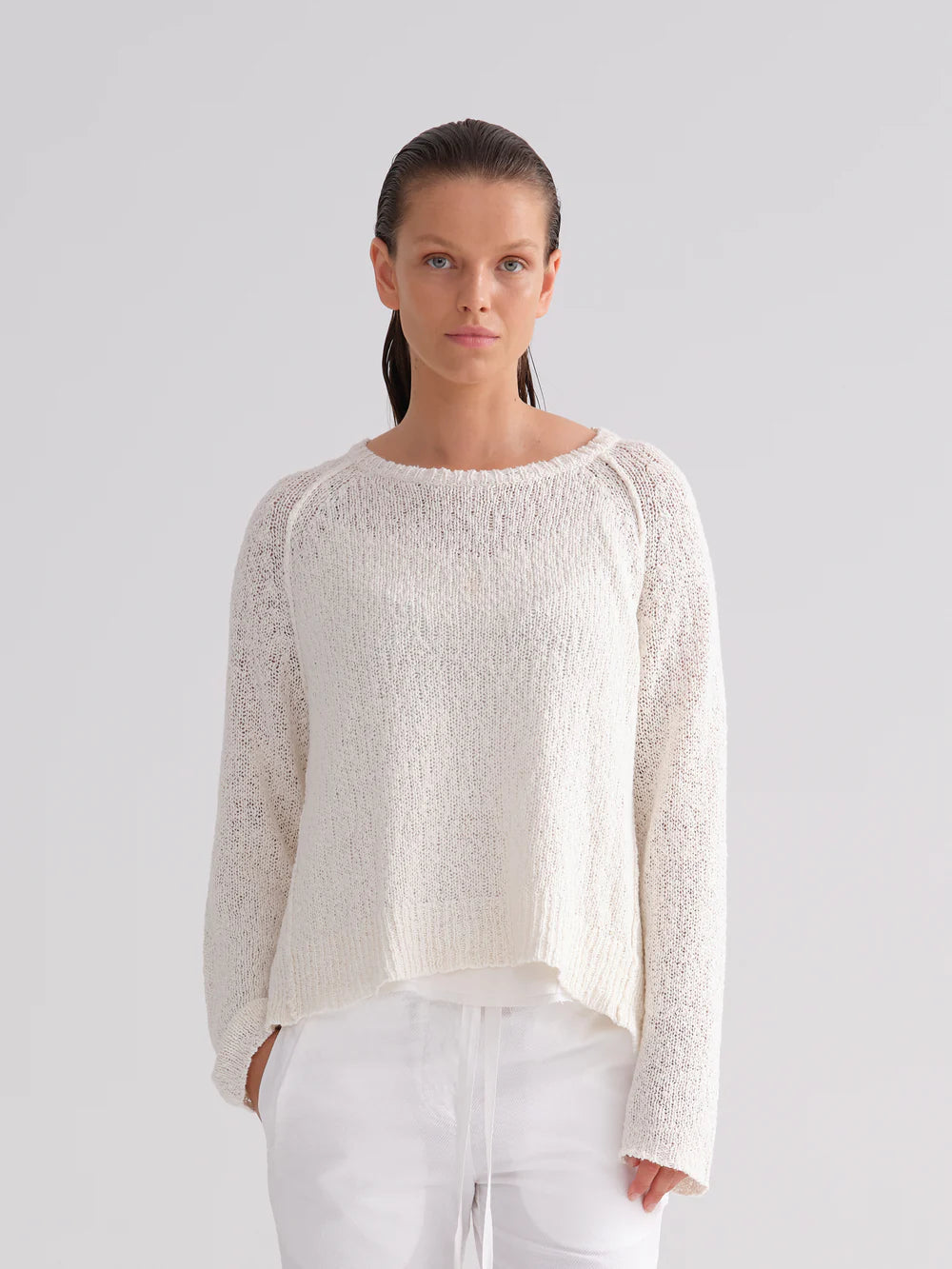 Cotton Linen Pullover - Natural by Kristensen | 25 South Boutiques
