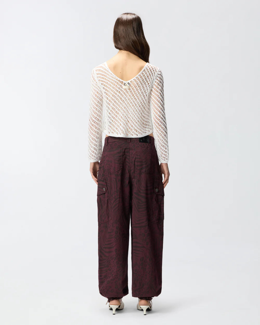 Crochet Sequin Effect Sweater - White by Pinko — view 4