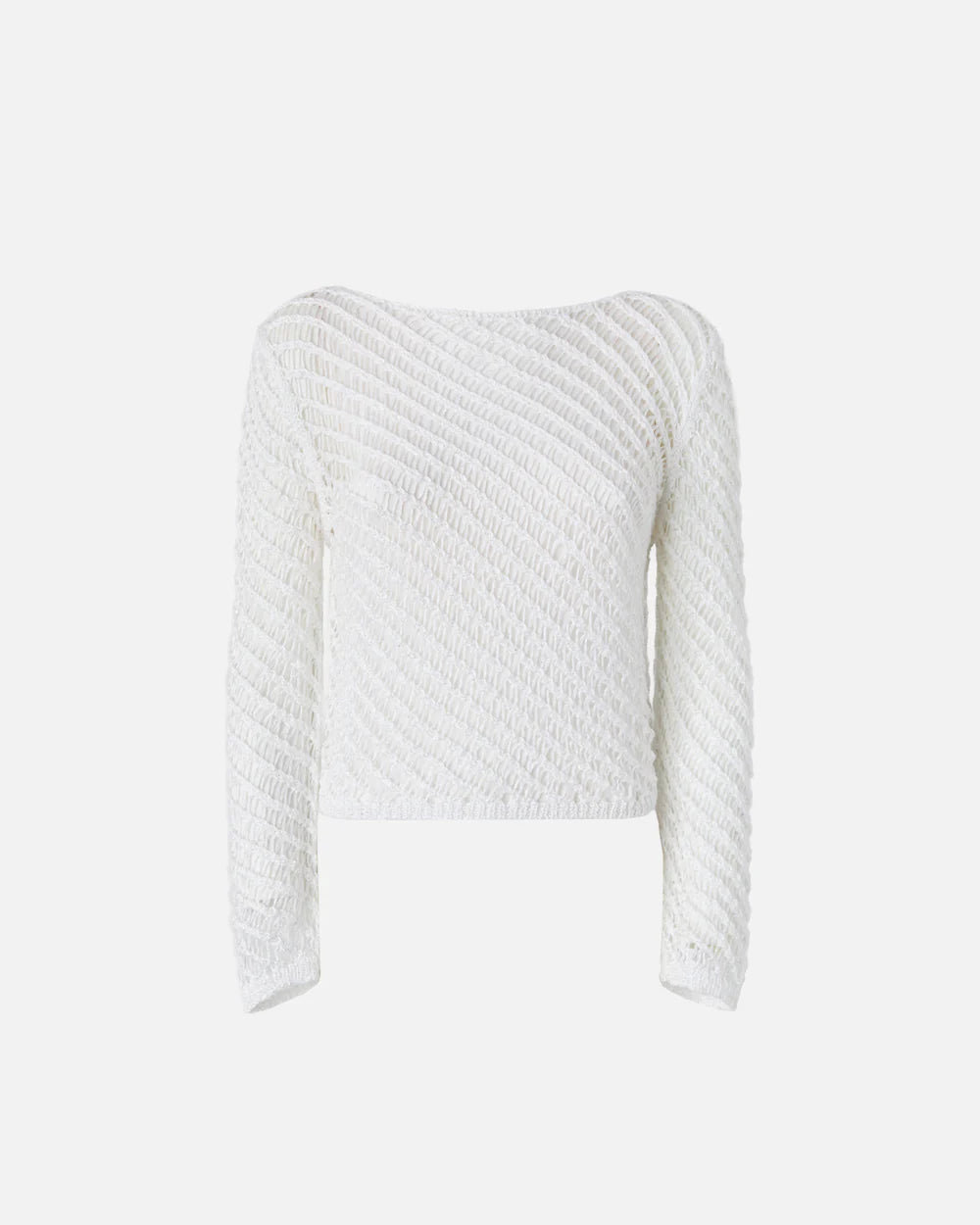 Crochet Sequin Effect Sweater - White by Pinko — view 5