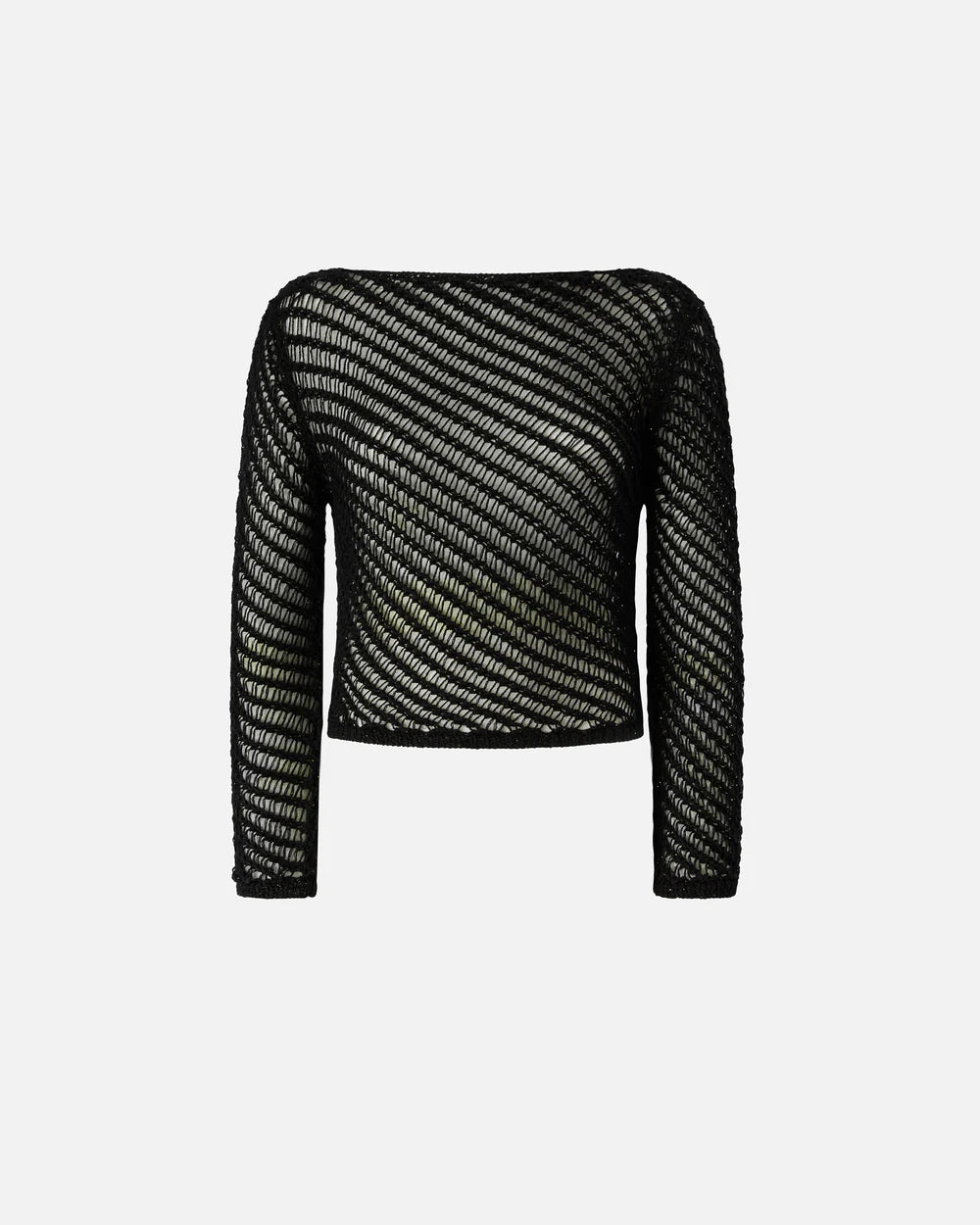 Crochet Sequin Effect Sweater - Black by Pinko — view 5