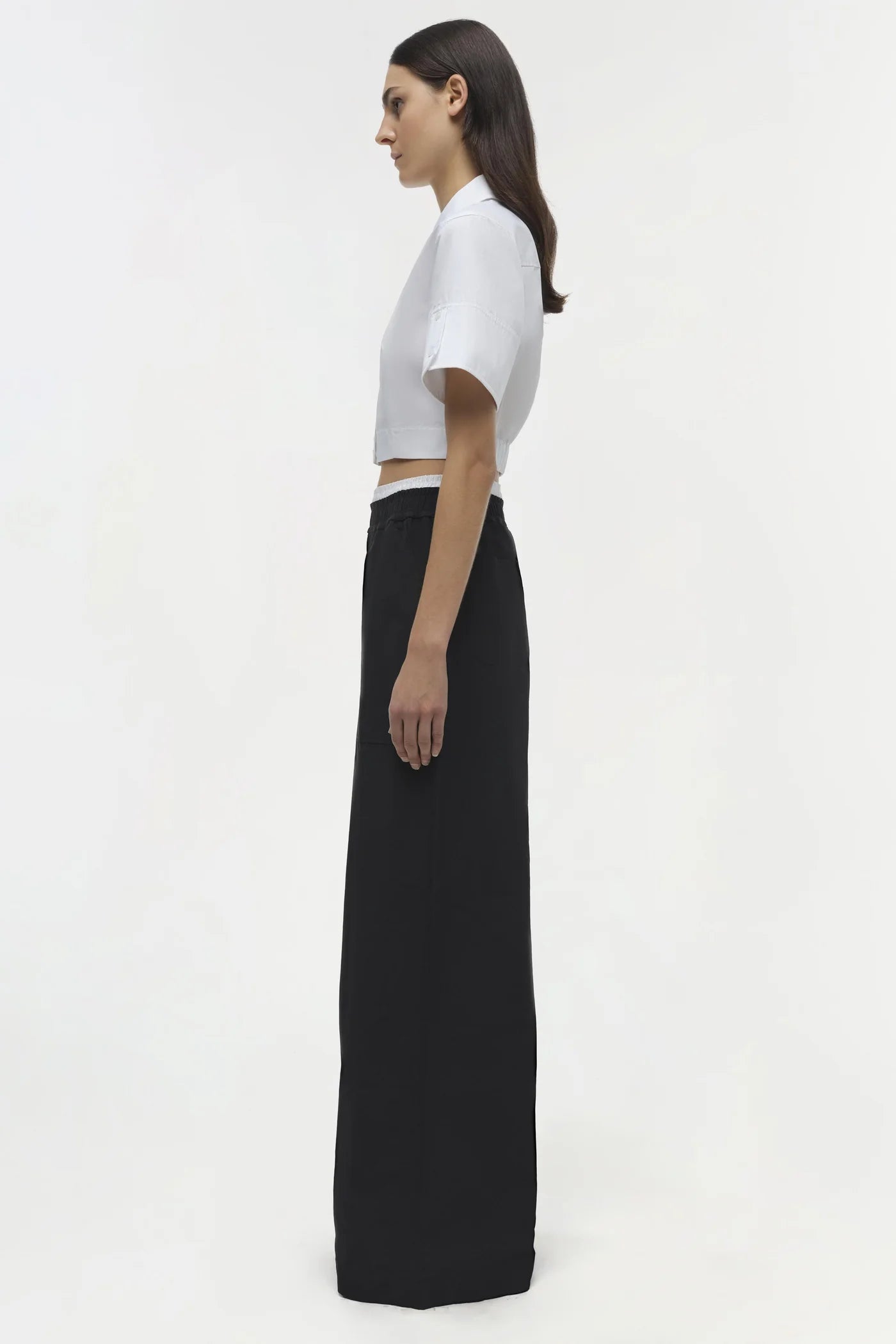 Olly Double Waistband Pant - Black by Jonathan Simkhai — alternate view