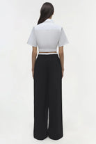 Olly Double Waistband Pant - Black by Jonathan Simkhai — view 3