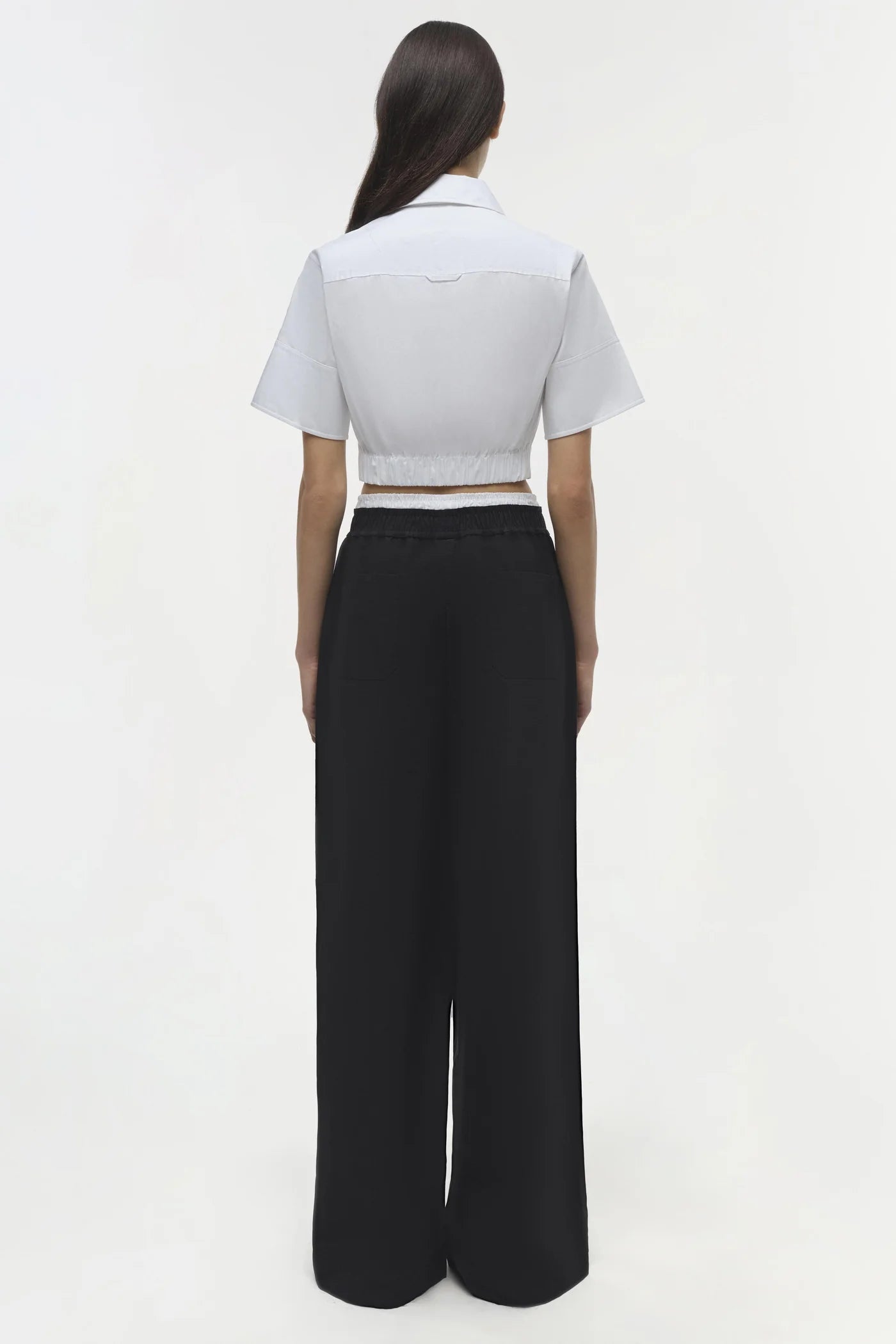 Olly Double Waistband Pant - Black by Jonathan Simkhai — view 3