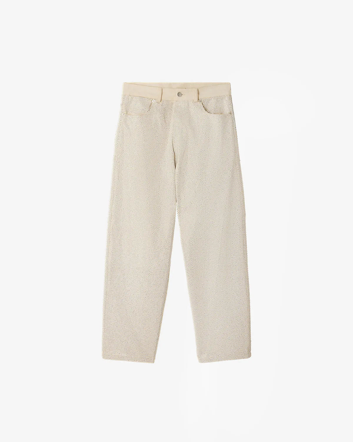 Creme Denim Pants - Ecru by Mes Demoiselles — view 5