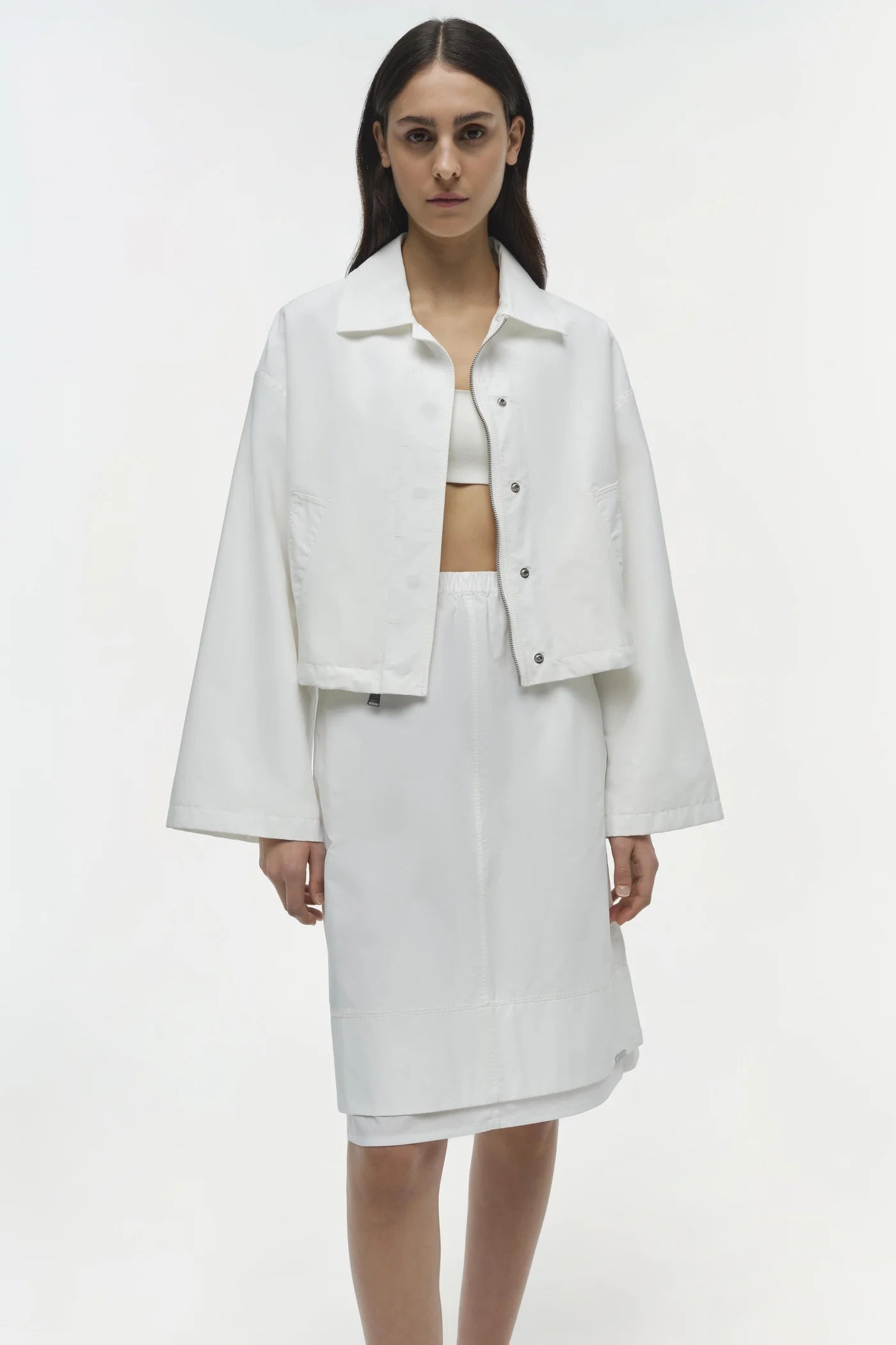 Everli Cropped Jacket - White by Jonathan Simkhai | 25 South Boutiques
