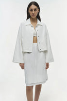 Everli Cropped Jacket - White by Jonathan Simkhai | 25 South Boutiques