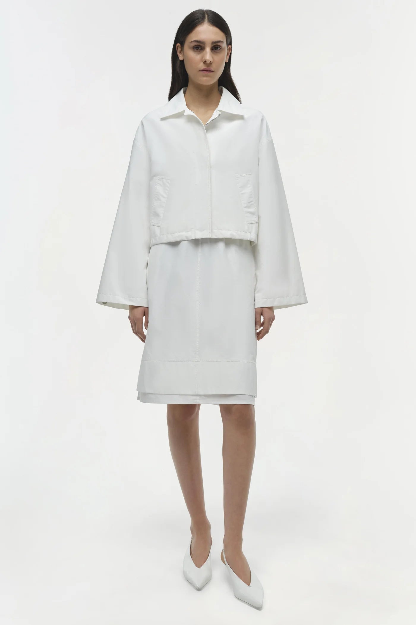Everli Cropped Jacket - White by Jonathan Simkhai — alternate view