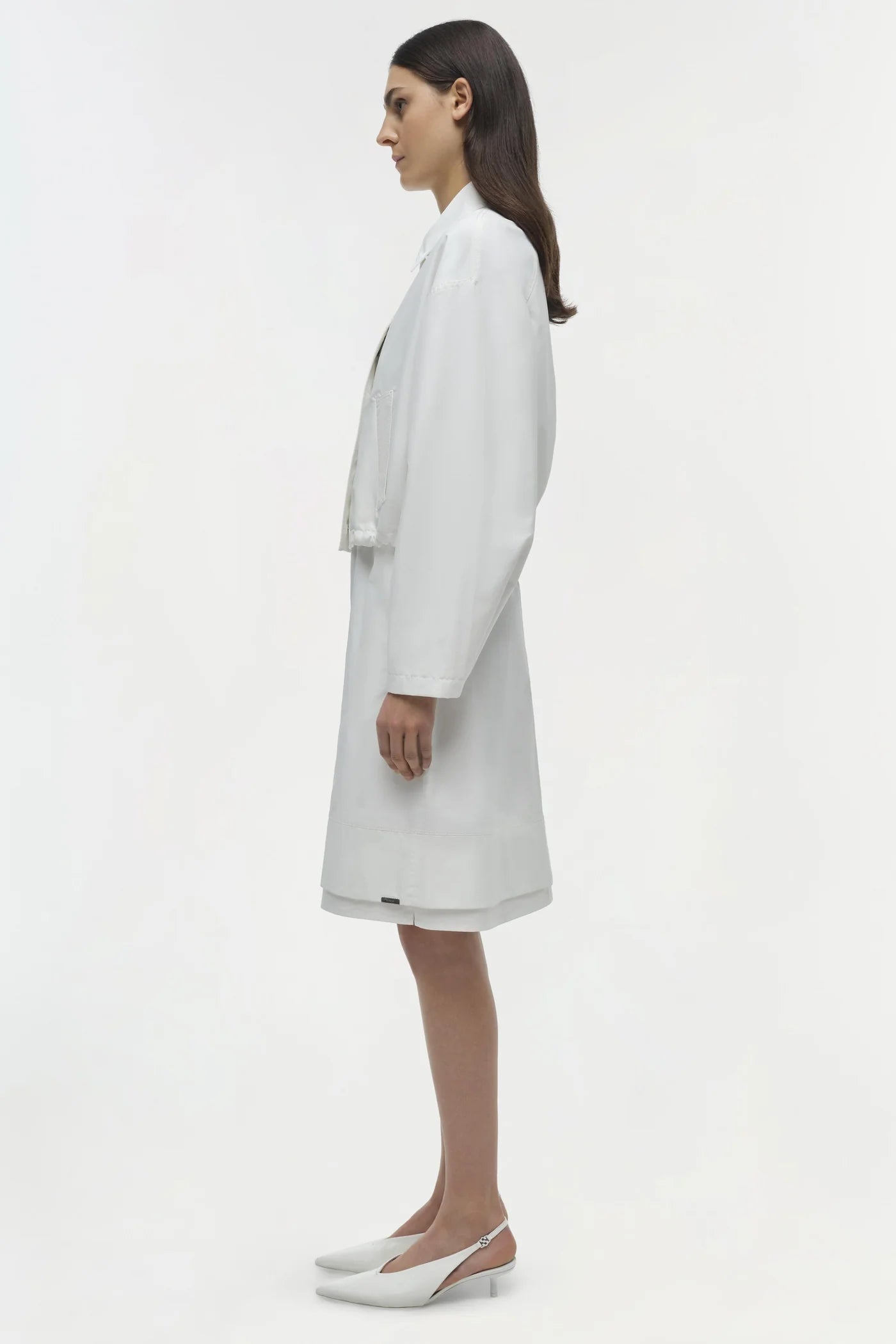 Everli Cropped Jacket - White by Jonathan Simkhai — view 3
