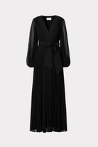 Nadie Pleated Maxi Dress - Black by Milly — view 3