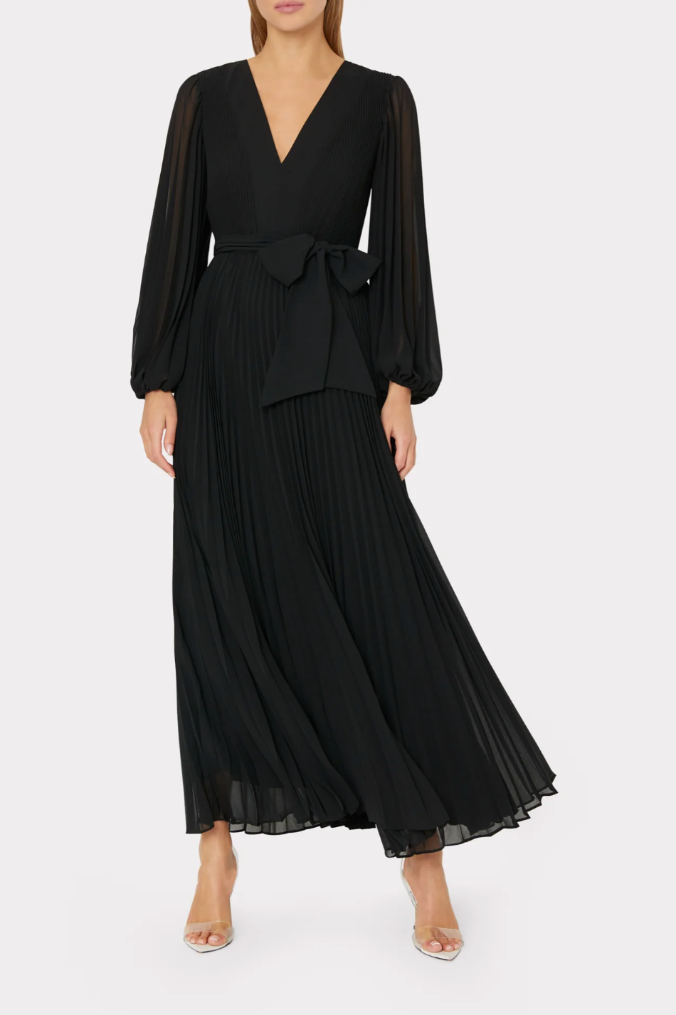 Nadie Pleated Maxi Dress - Black by Milly | 25 South Boutiques