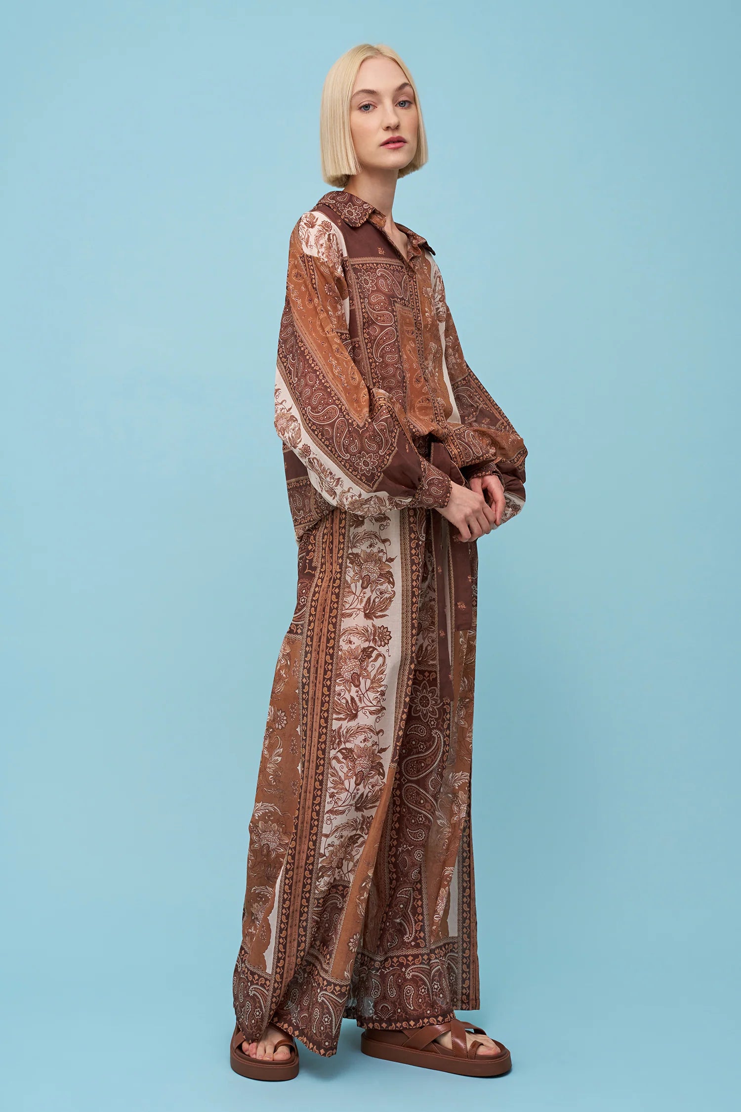 Gemma Pant - Brown Scarf by Astrid — alternate view