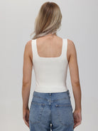 Eva Square Neck Tank - White by 525 America — alternate view