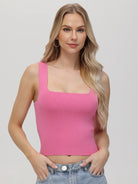 Eva Square Neck Tank - Shocking Pink by 525 America | 25 South Boutiques