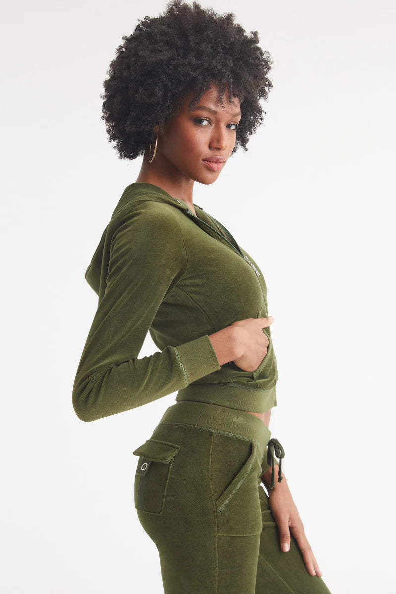 Classic Cotton Velour Hoodie - Super Greens by Juicy Couture — alternate view