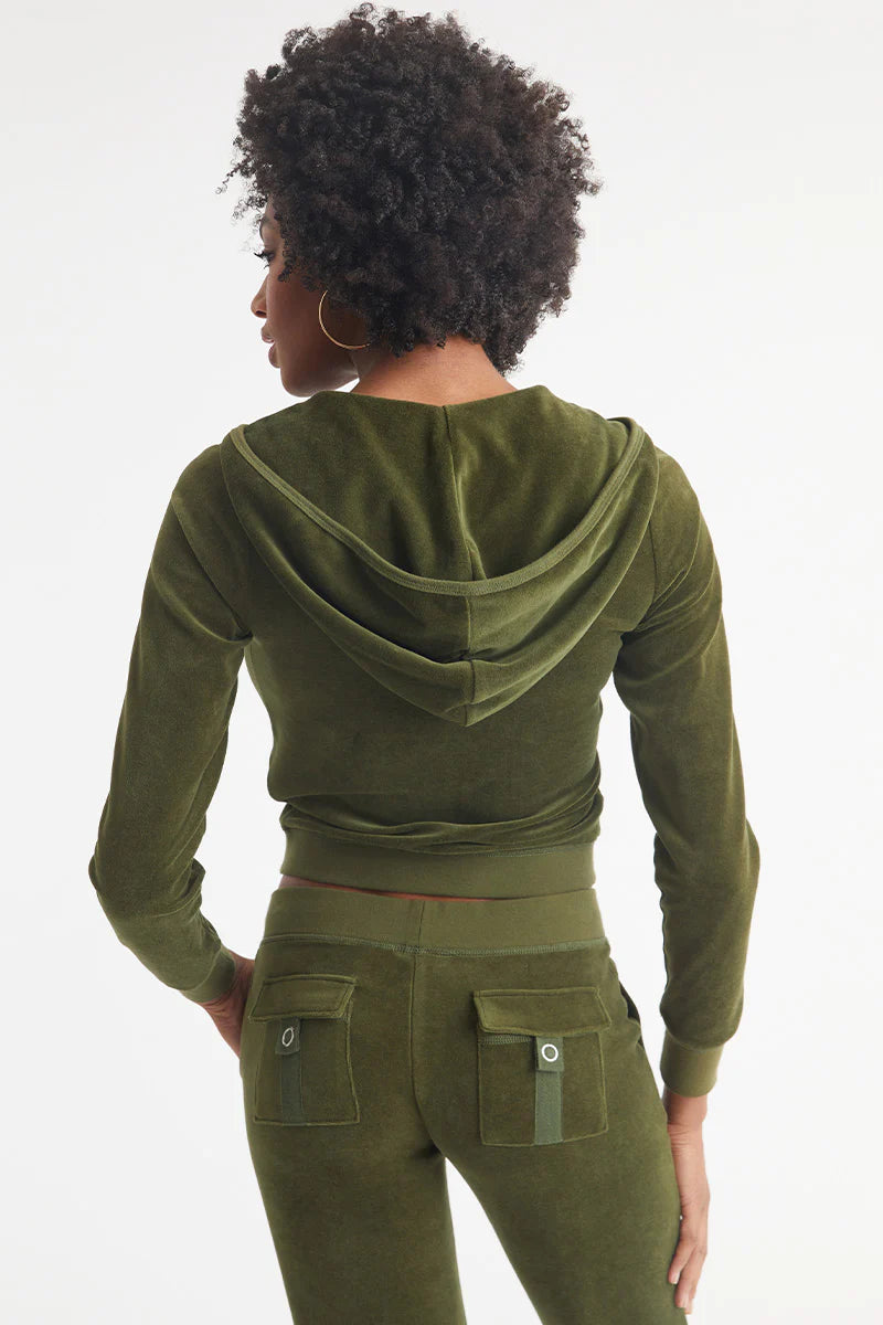 Classic Cotton Velour Hoodie - Super Greens by Juicy Couture — view 3