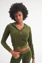 Classic Cotton Velour Hoodie - Super Greens by Juicy Couture | 25 South Boutiques