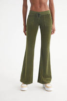 Hollywood Snap Pocket Cotton Velour Track Pants - Super Greens by Juicy Couture | 25 South Boutiques