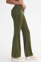Hollywood Snap Pocket Cotton Velour Track Pants - Super Greens by Juicy Couture — view 3