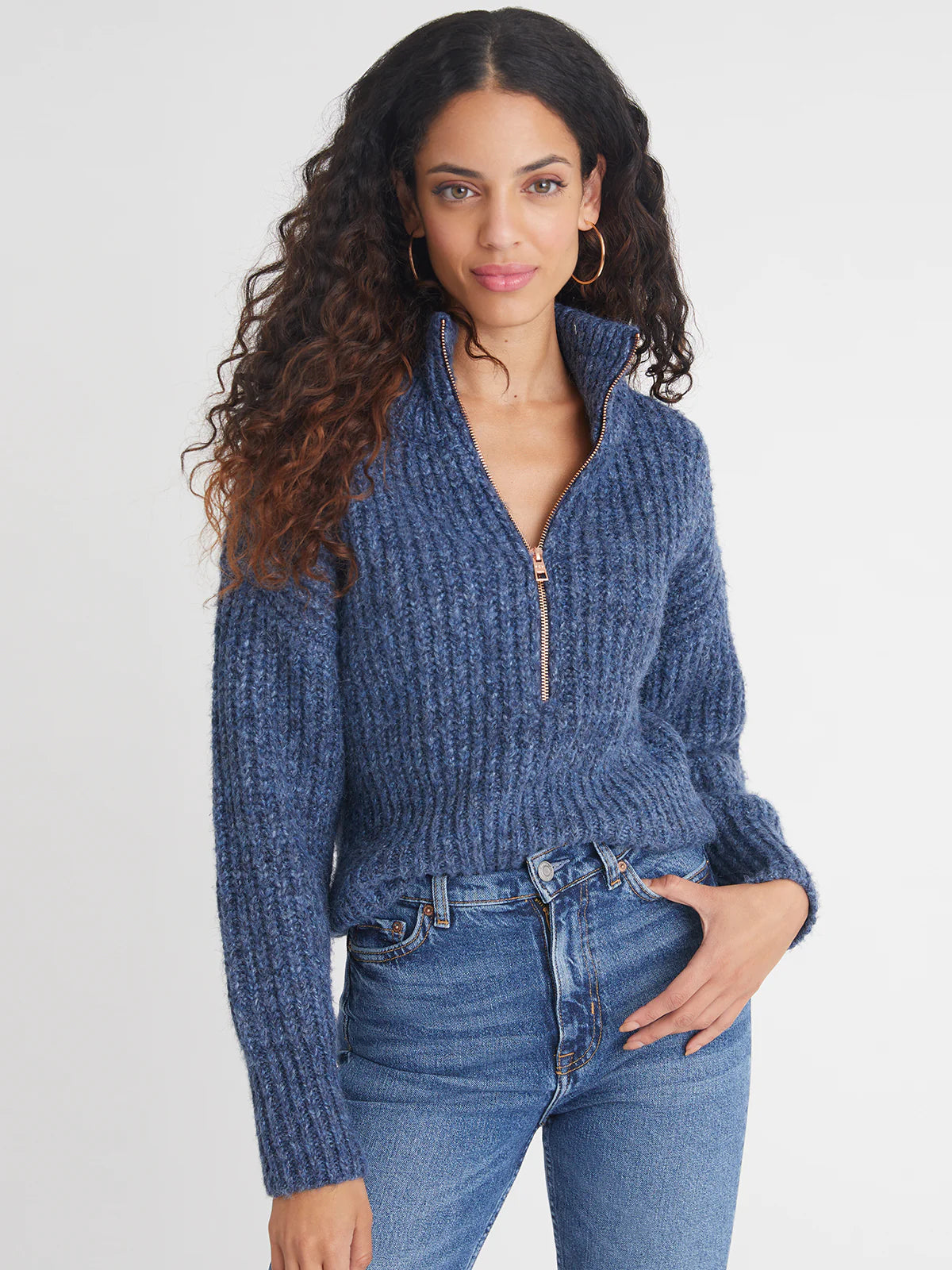 Jackie Half Zip - Indigo by 525 America | 25 South Boutiques