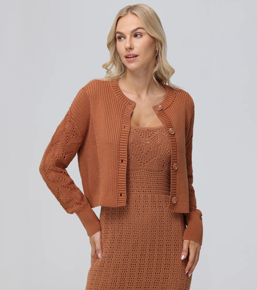 Mixed Stitch Cardigan - Toasted Almond by Frye | 25 South Boutiques