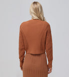 Mixed Stitch Cardigan - Toasted Almond by Frye — view 3