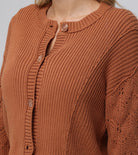 Mixed Stitch Cardigan - Toasted Almond by Frye — view 4