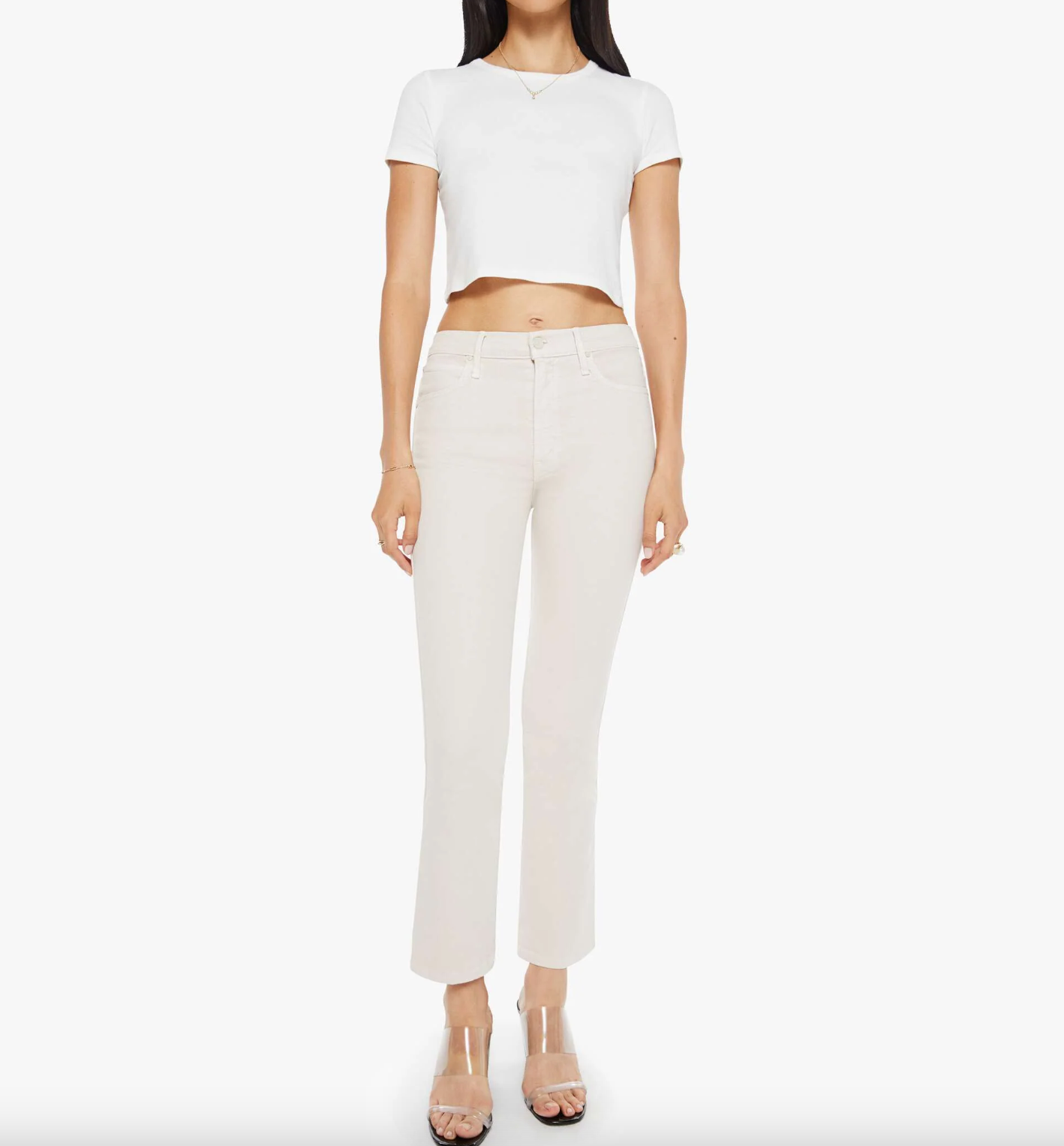 The Mid Rise Smokin' Double Flood - Tapioca by MOTHER | 25 South Boutiques