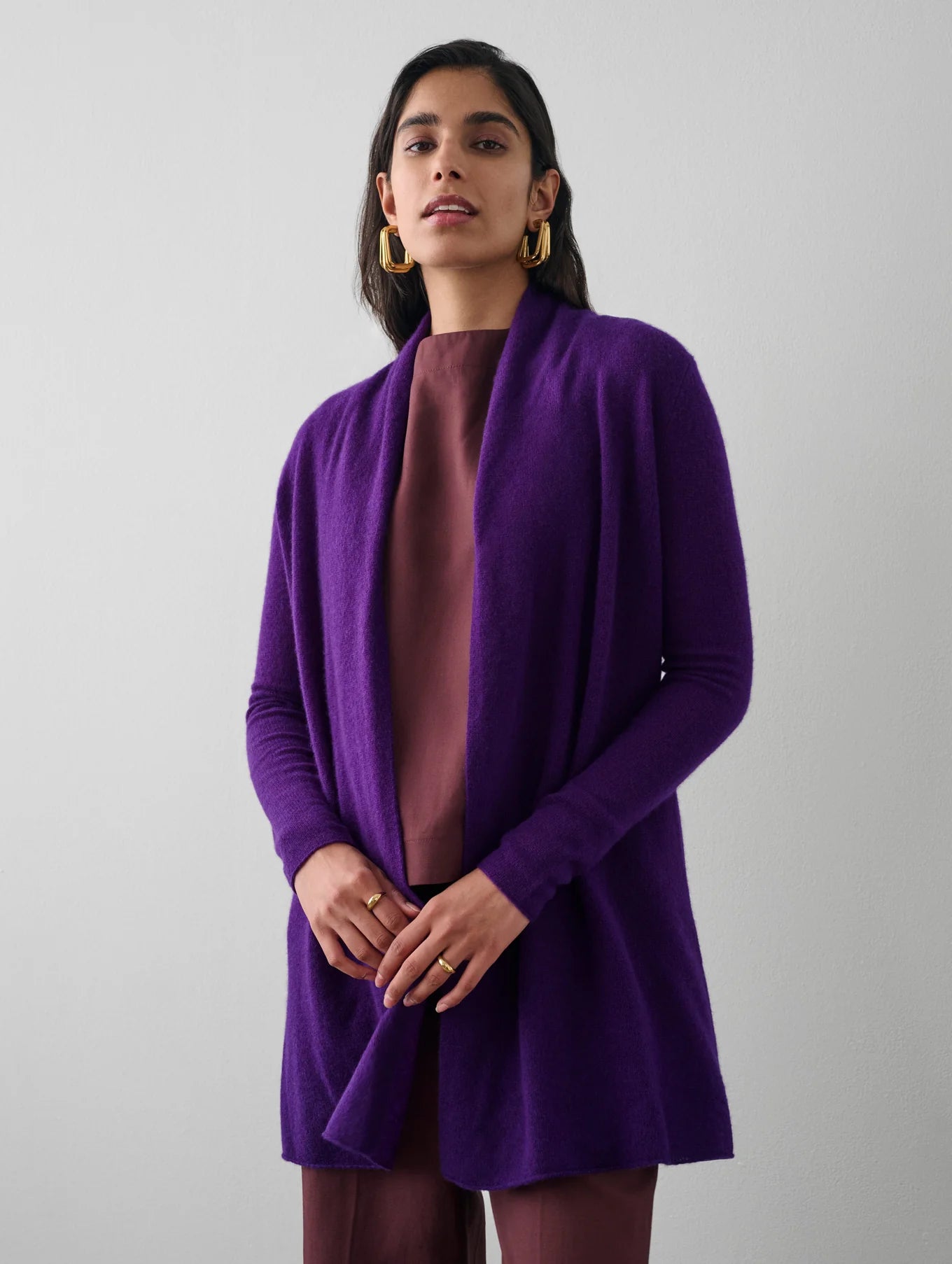 Essential Cashmere Trapeze - Deep Plum by White + Warren | 25 South Boutiques