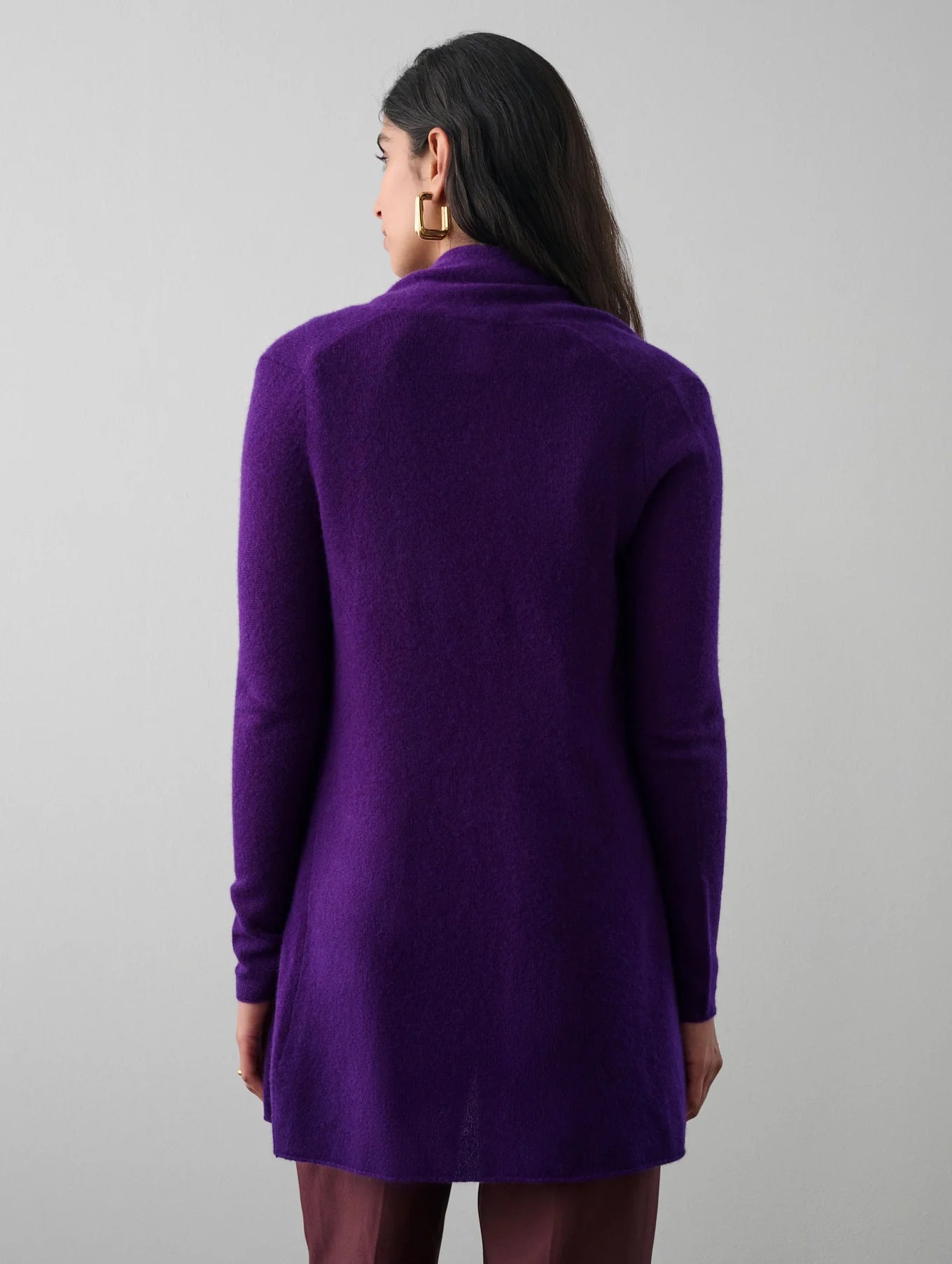 Essential Cashmere Trapeze - Deep Plum by White + Warren — view 3