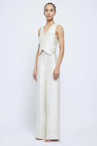 Malcolm Satin Pant - Cream by Jonathan Simkhai — view 3