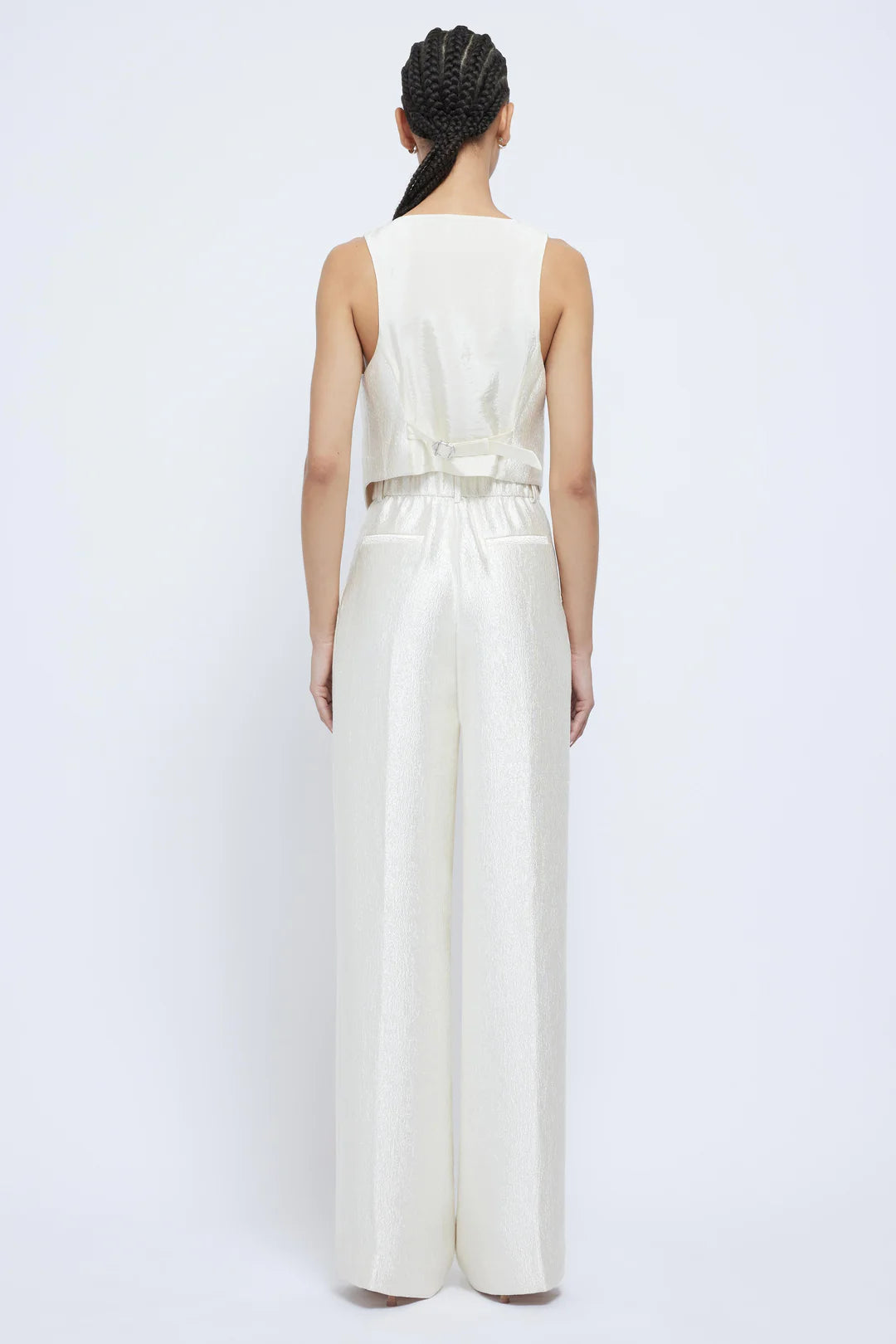 Malcolm Satin Pant - Cream by Jonathan Simkhai — view 4