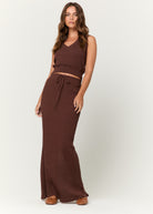Milan Sweater Rib Midi Skirt - Cacao by Project Social T | 25 South Boutiques
