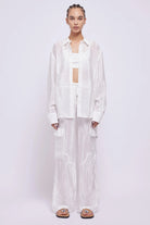 Laylah Shirt - White by Jonathan Simkhai — alternate view